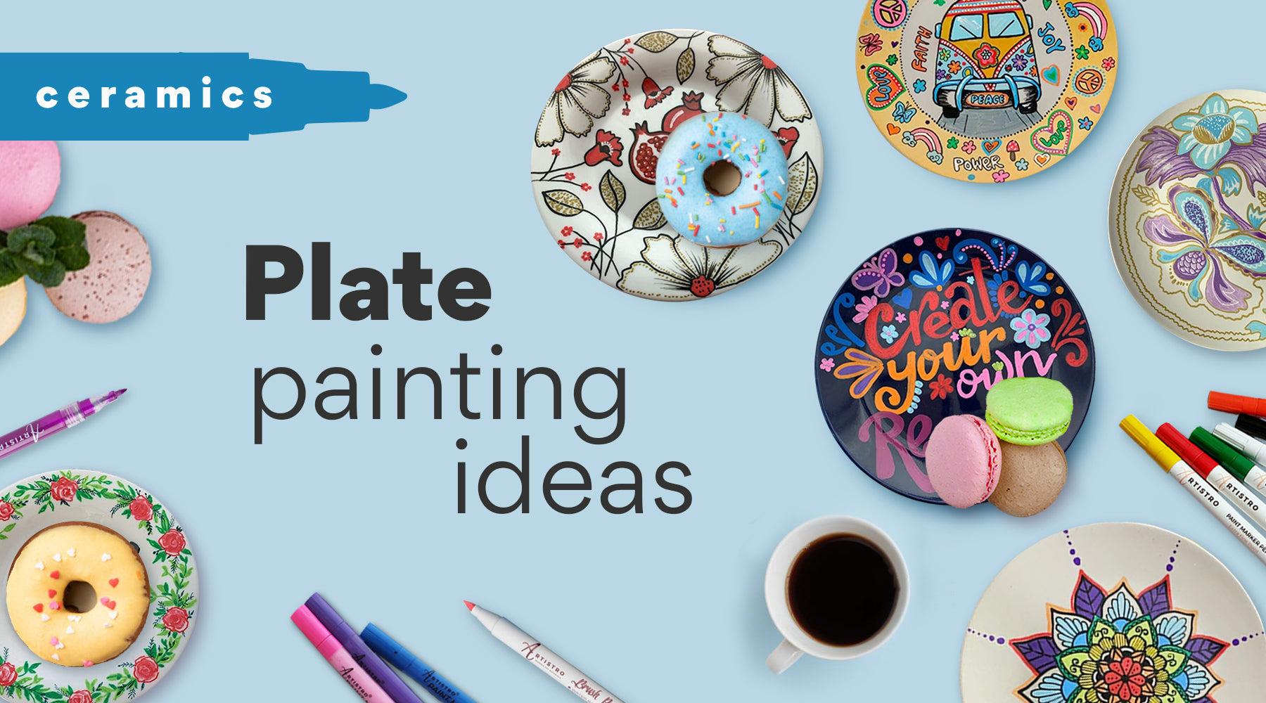 DIY Pottery Painting Kit, Cupcake Dish Ceramic Art Kits for Kids