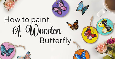 Butterfly Wood Slice Painting in 7 Simple Wing Flapping | Artistro
