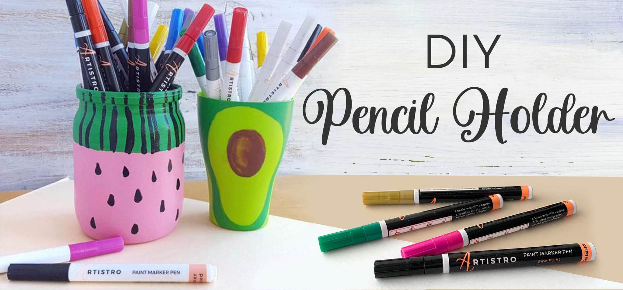 DIY Pencil Holder: Avocado & Watermelon Pencil Holder Craft Ideas