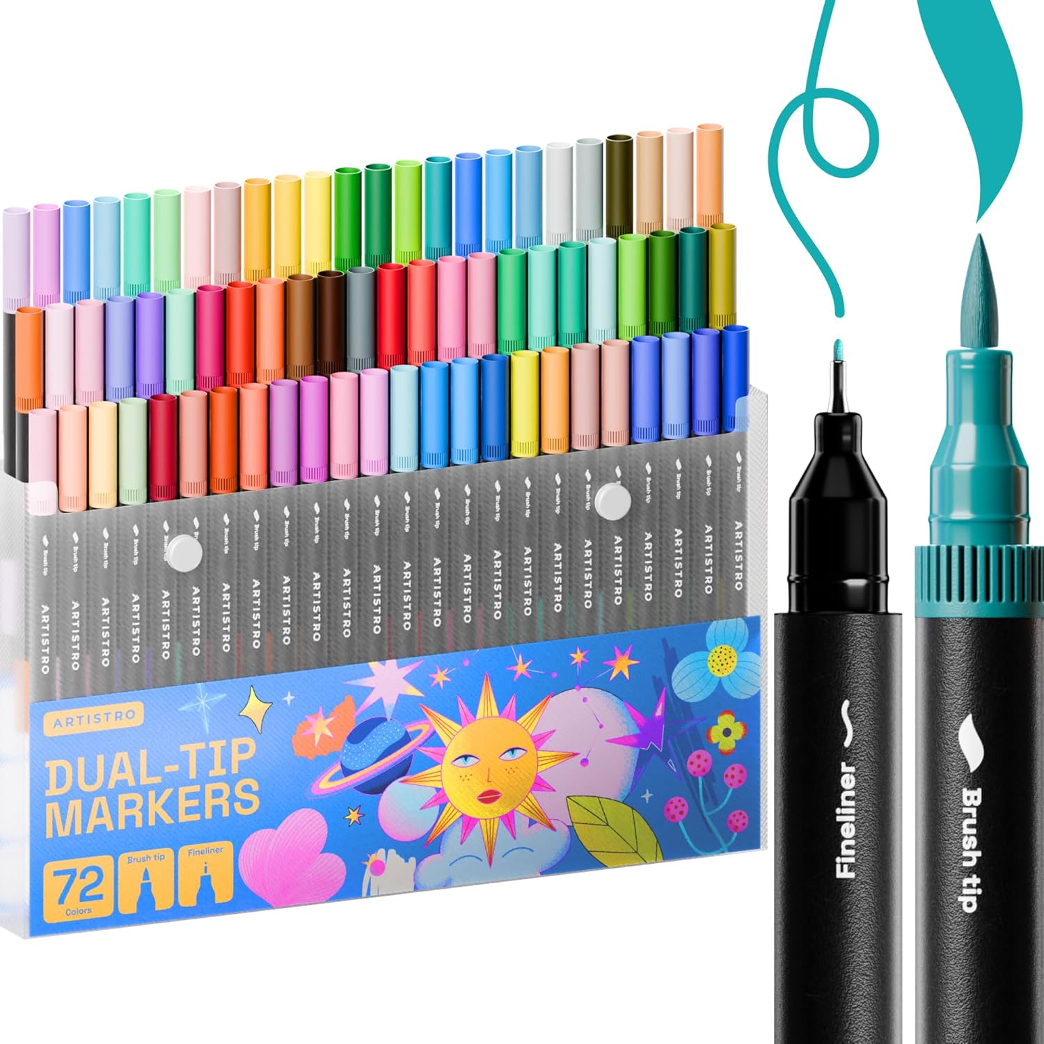 72 Brush Marker Pens Coloring Markers for adults Brush Tip Markers