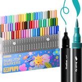 72 Brush Marker Pens Coloring Markers for adults Brush Tip Markers & 0.4mm Fineliner Pens Coloring Markers, Coloring Pens, Bullet Journal Pens, Markers for Coloring Books No Bleeding