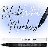 ARTISTRO 2 Black & White Acrylic Paint Markers - 0.7mm Extra Fine-Tip Paint Pens - Perfect for Crafting, Art Projects, & More