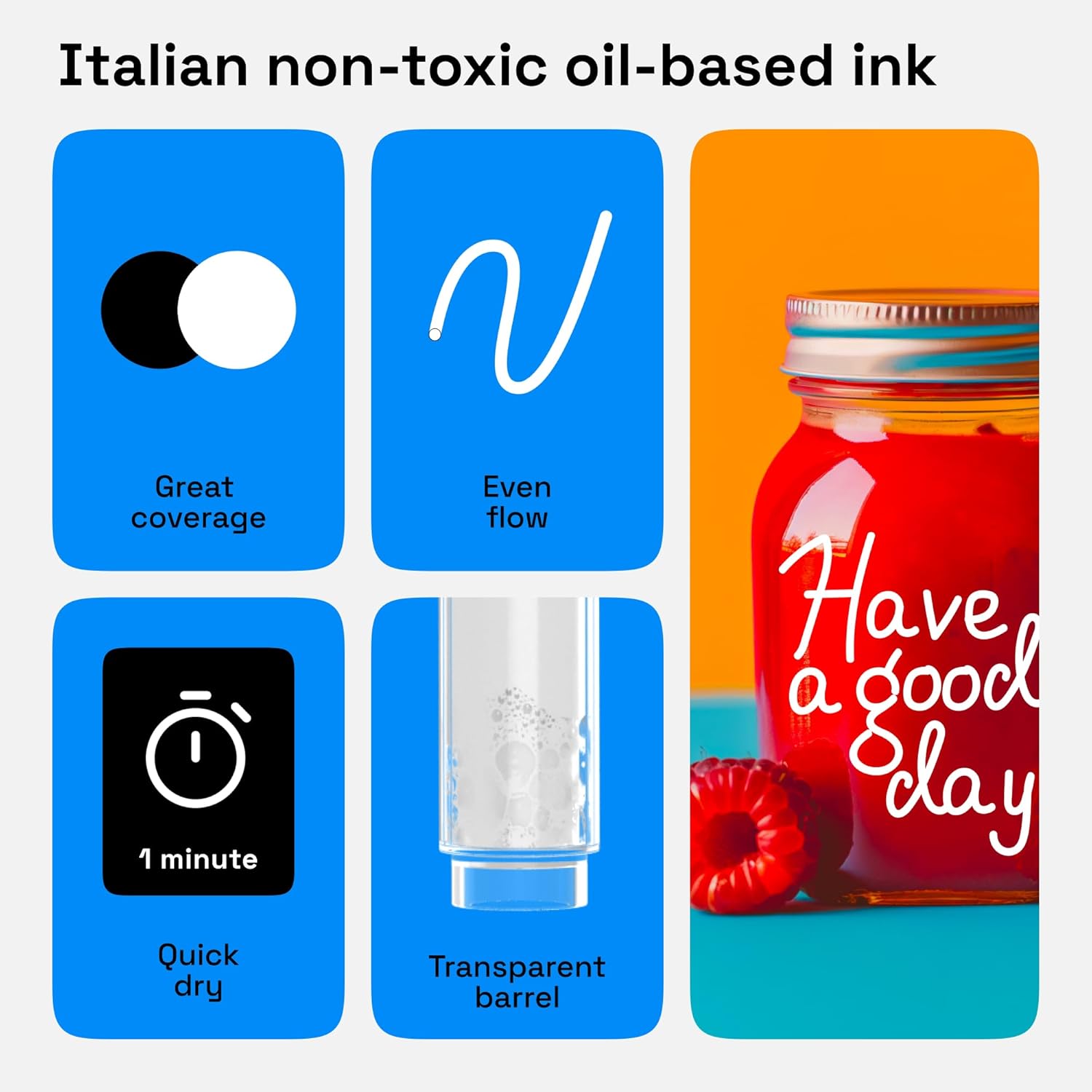 ARTISTRO 2 White Permanent Marker - Waterproof Markers for Tire, Fabric, Rocks, Glass, Ceramic, Wood, Paper - Oil Based Paint Pens - Medium Tip 3mm