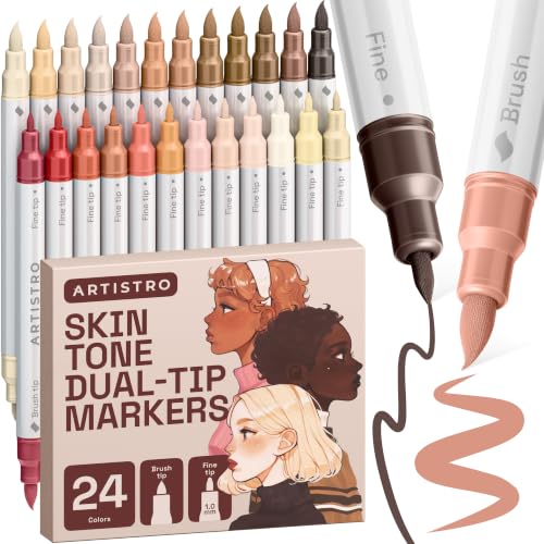 ARTISTRO 5 Skin Tones Acrylic Paint Markers - Paint Pens for Drawing - For Fabric, Rock, Glass, Wood, Molds - Arts & Cra