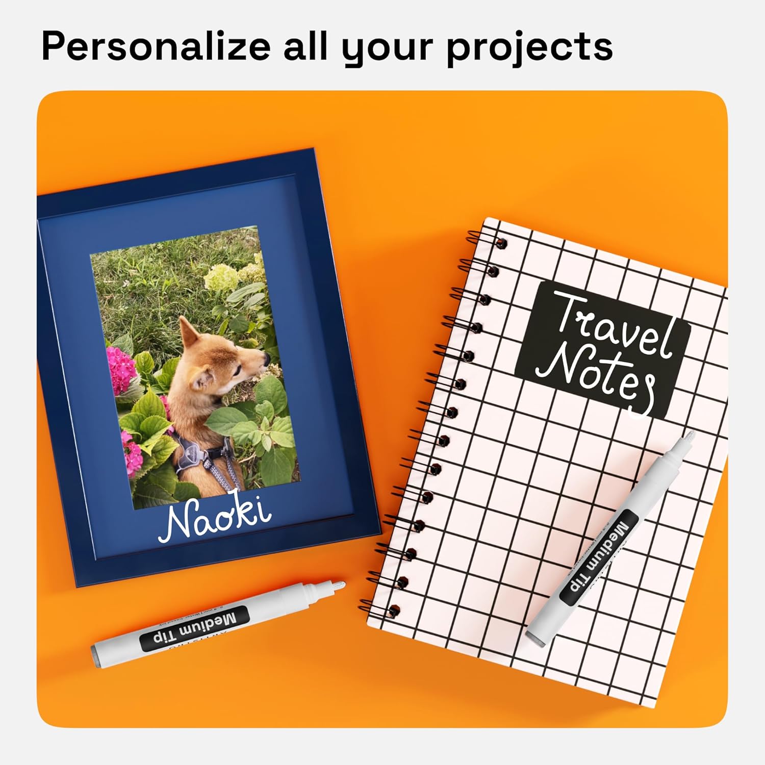 ARTISTRO 2 White Permanent Marker - Waterproof Markers for Tire, Fabric, Rocks, Glass, Ceramic, Wood, Paper - Oil Based Paint Pens - Medium Tip 3mm