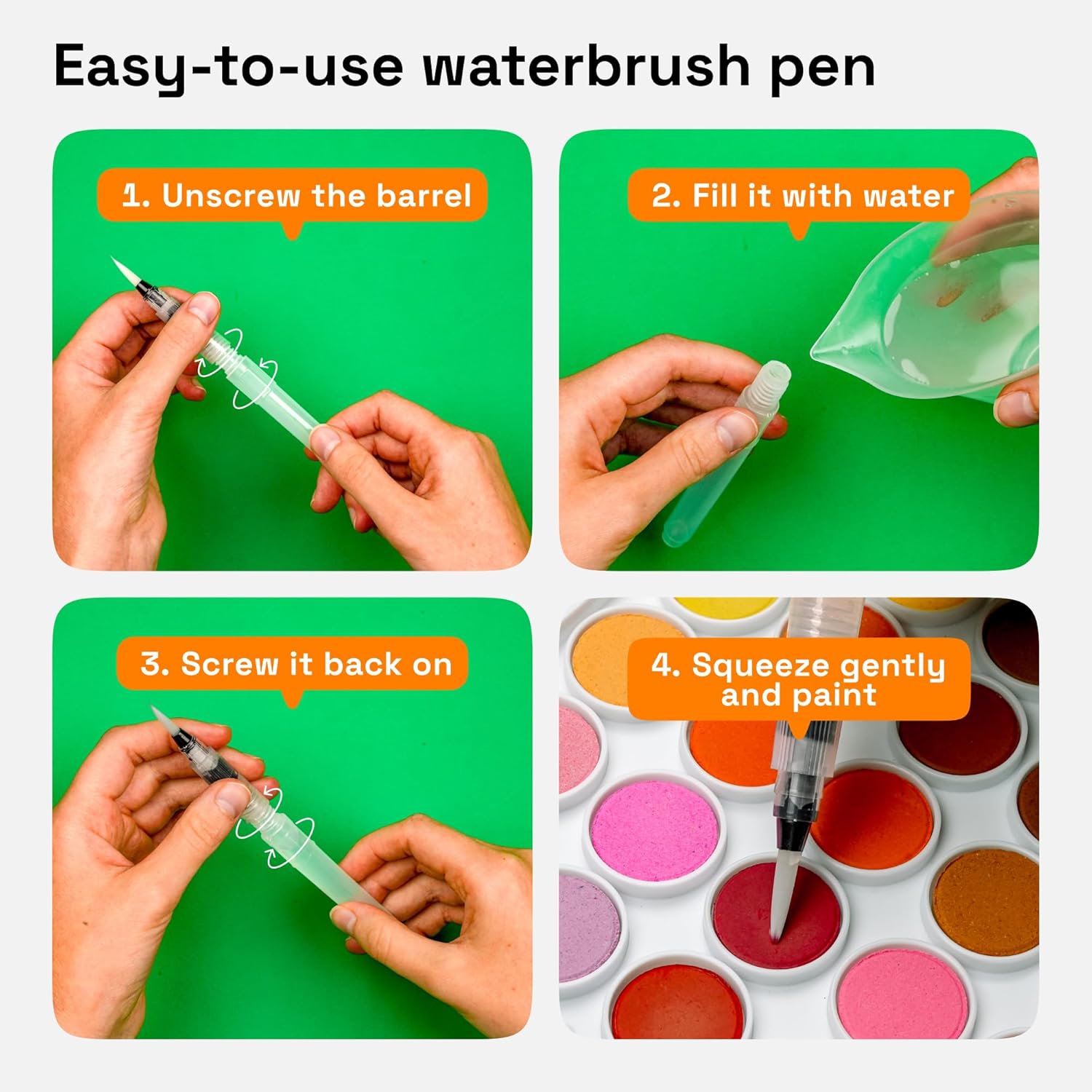 ARTISTRO Washable Watercolor Paint Set 48 Colors with Watercolor Paper, 2 brushes, Refillable Water Brush Pen and Palette, Water Color Paint Set for Kids, Adults, Beginner Artists