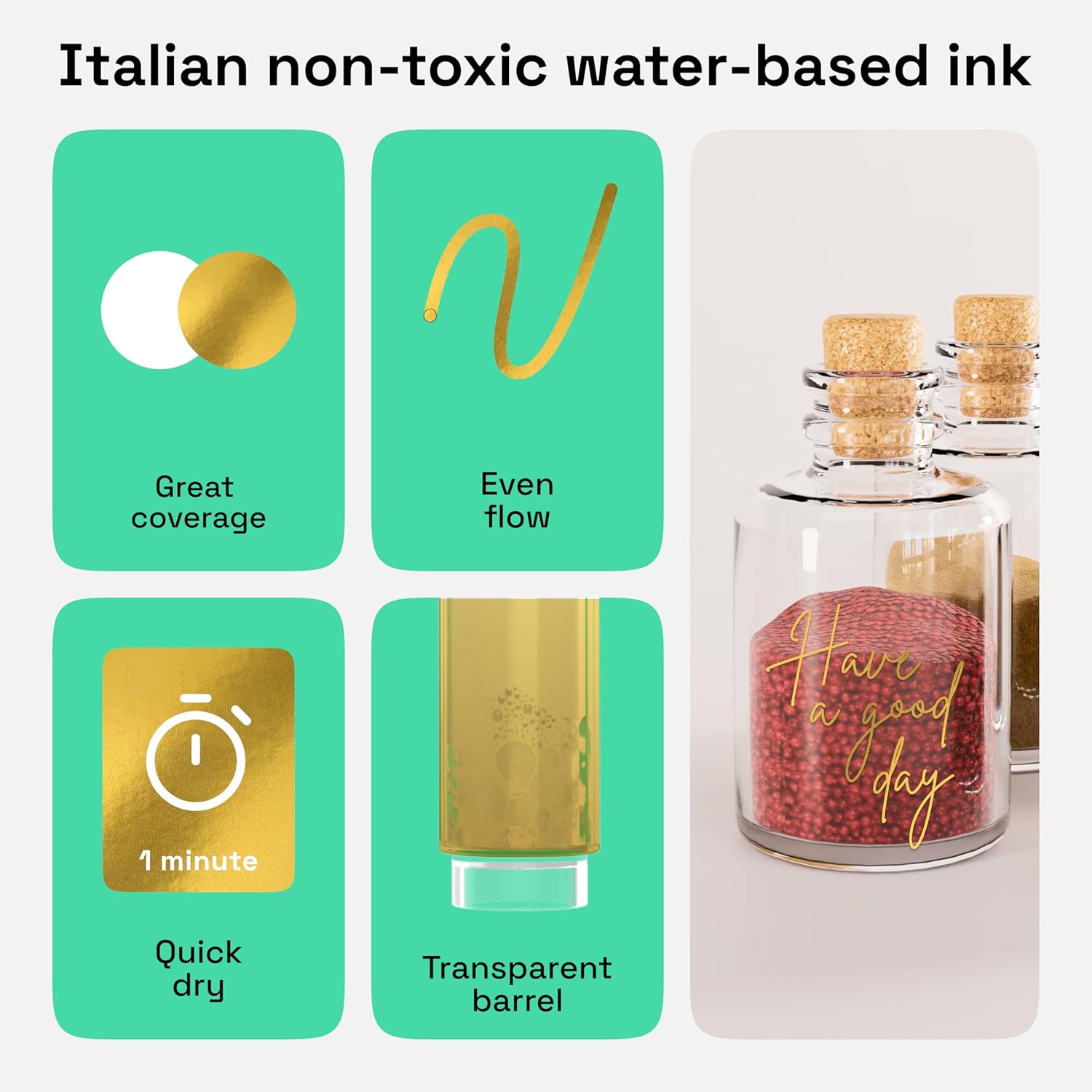 ARTISTRO 2 Gold Acrylic Paint Markers - 0.7mm Extra Fine-Tip Paint Pens - Perfect for Crafting, Art Projects, & More