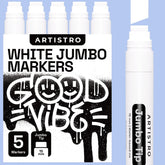 5 white jumbo markers