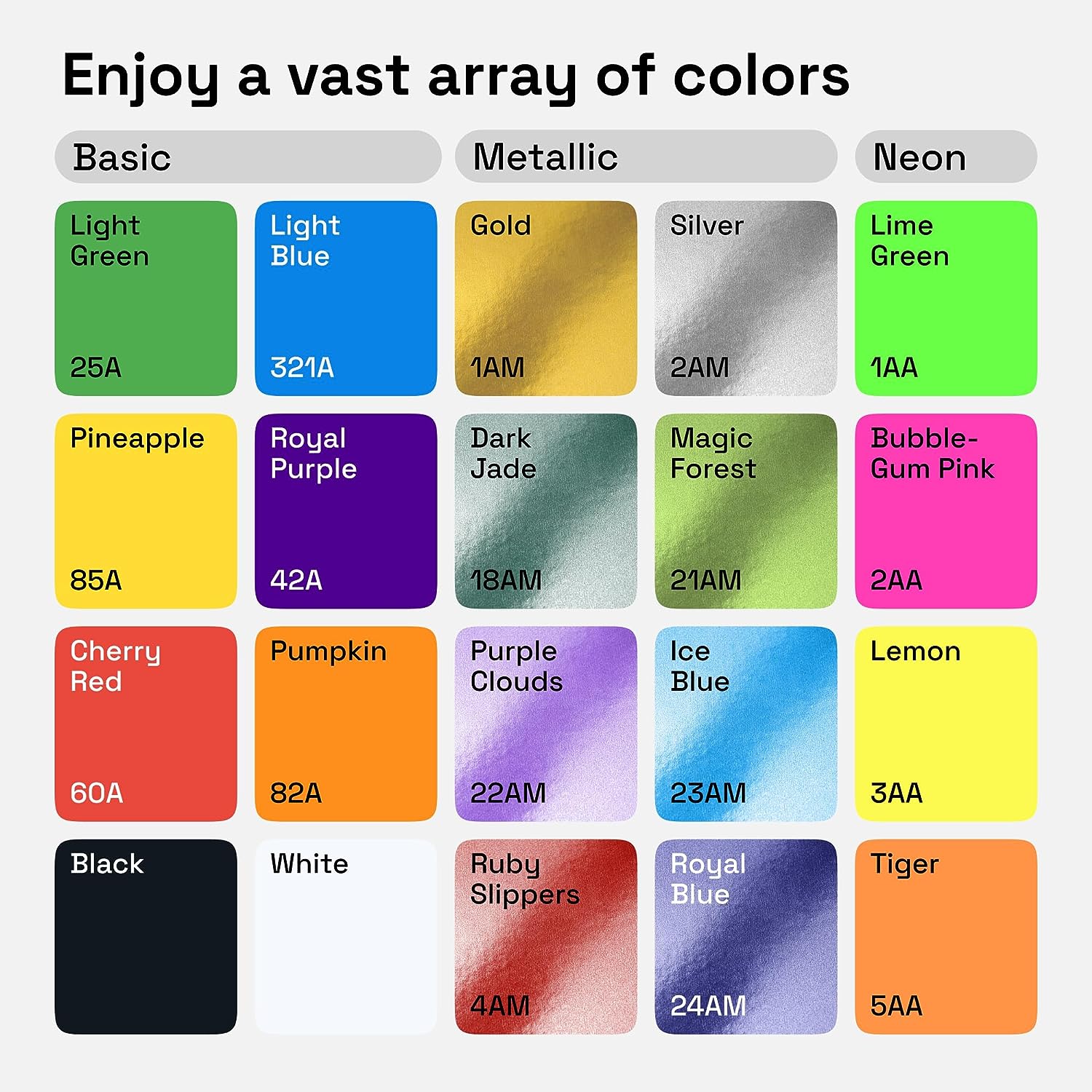 20 colors palette 