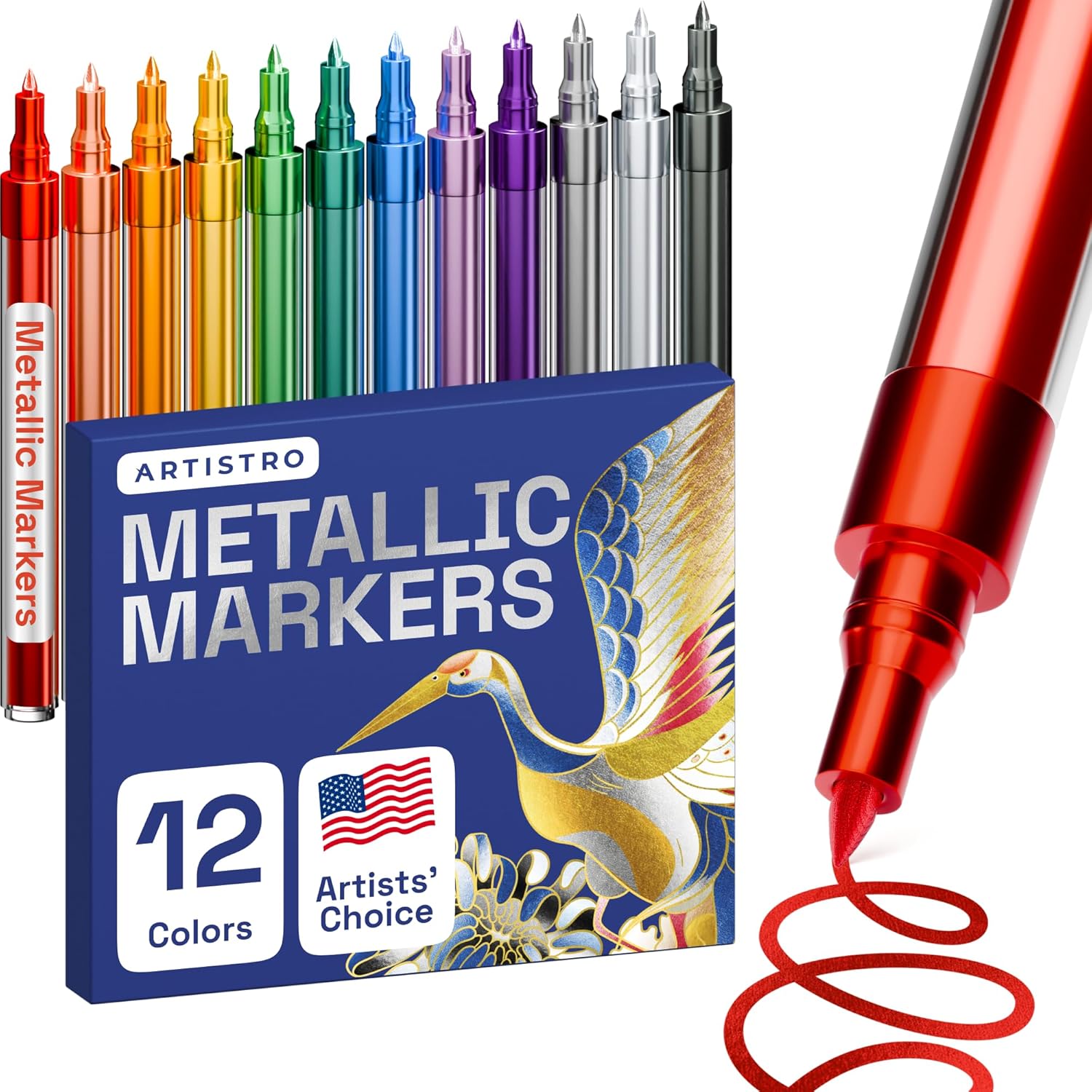 Metallic Paint Pens for Rock Painting, Stone, Ceramic, Glass, Wood, Fa