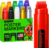 ARTISTRO Poster Markers Jumbo Set Acrylic Markers with 15mm Wide Jumbo Tip for Murals Tagging Posters - Large for Rock Wood Plastic Leather Metal Fabric Ceramic