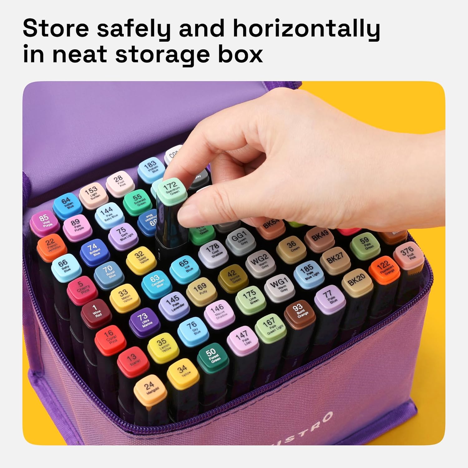 Alcohol Dual Tip Markers Set of 80 with No Bleed Ink, Bonus Case and Vibrant Fade-Resistant Colors, Art Supplies for Sketching, Manga, Drawing, Adult Coloring Books, Card Making (Fine & Chisel)