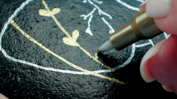 gif drawing with gold & silver