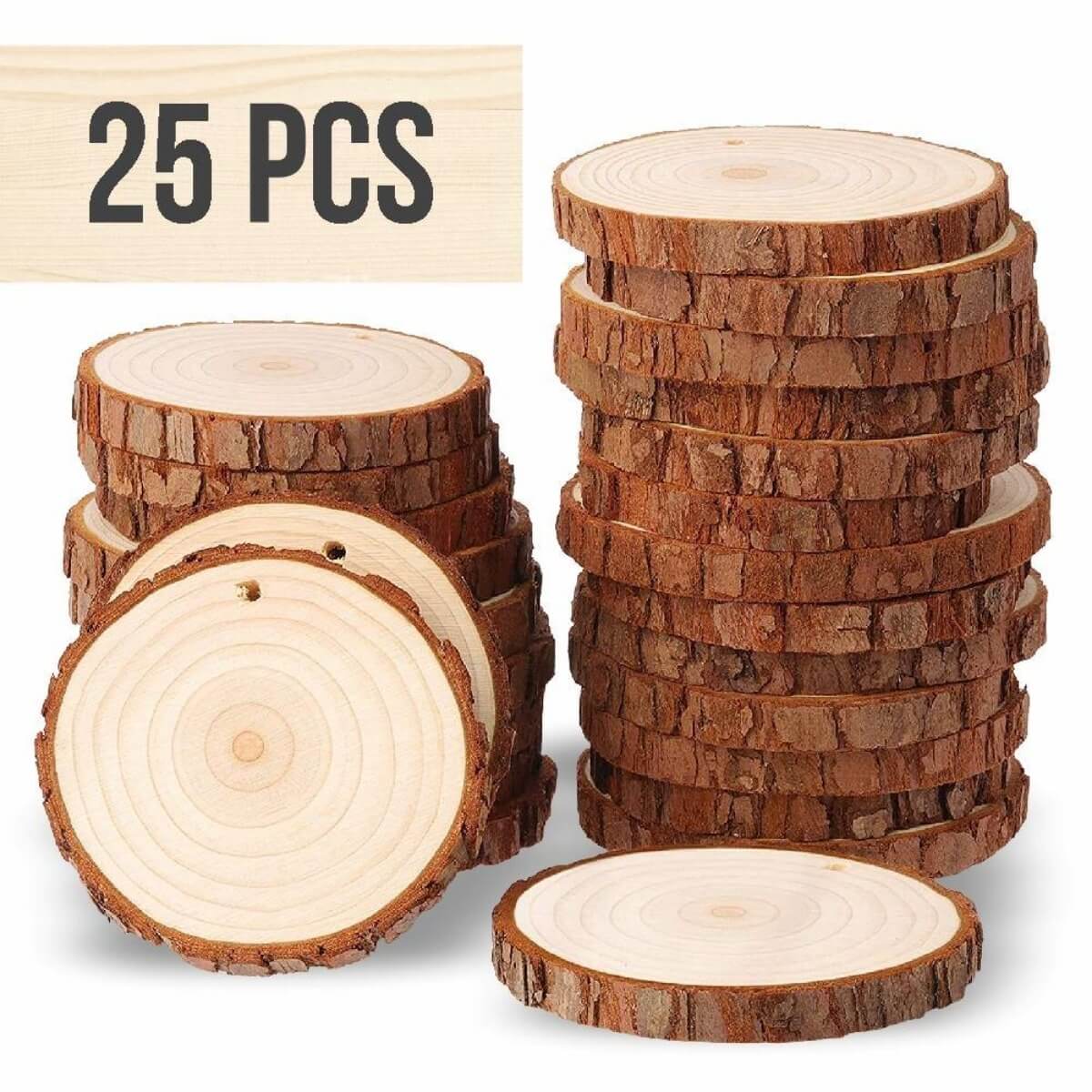 Wood Slices - Set of 25 tree slices & wood discs