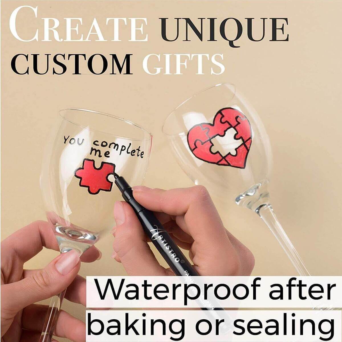 drawing with markers waterproof after baking or sealing