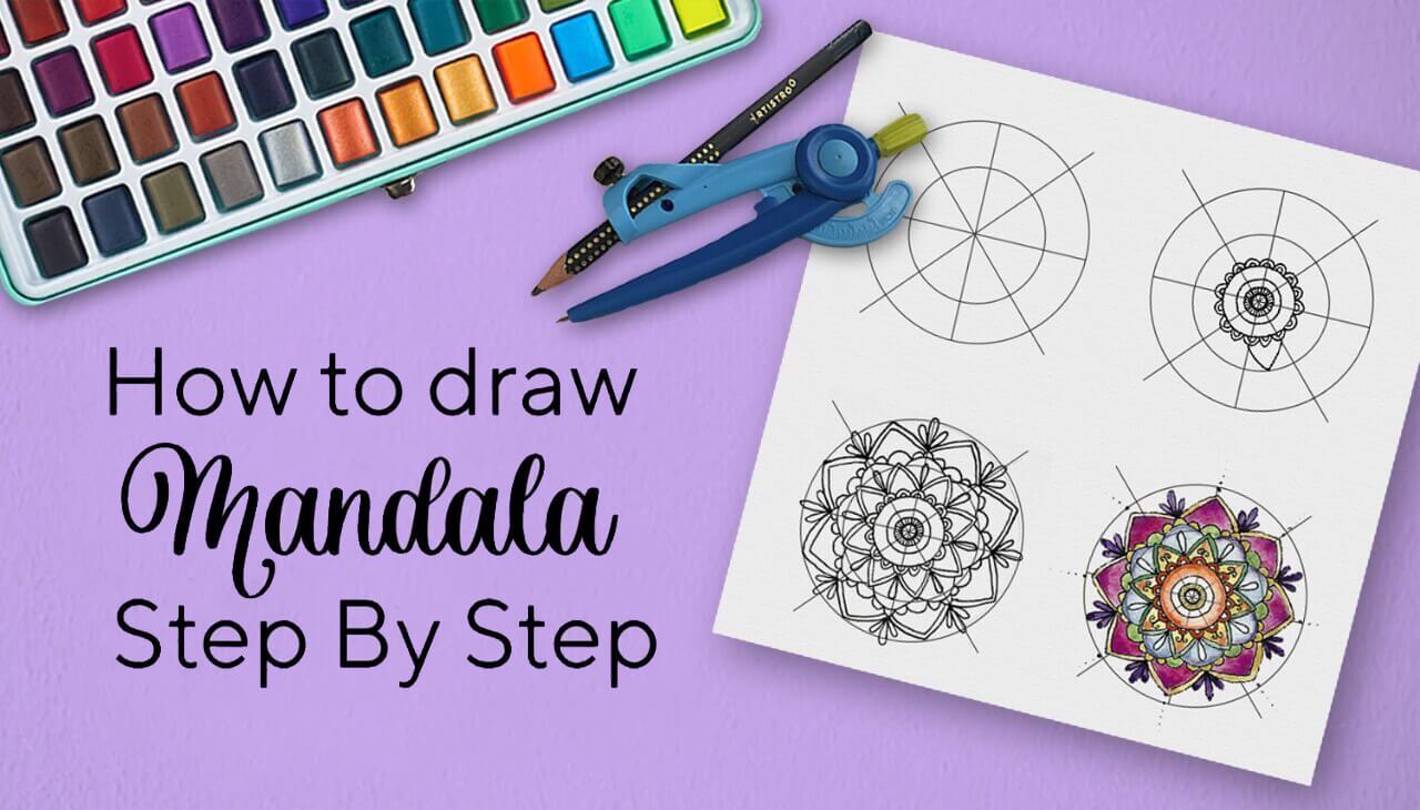 how to draw mandala step by step