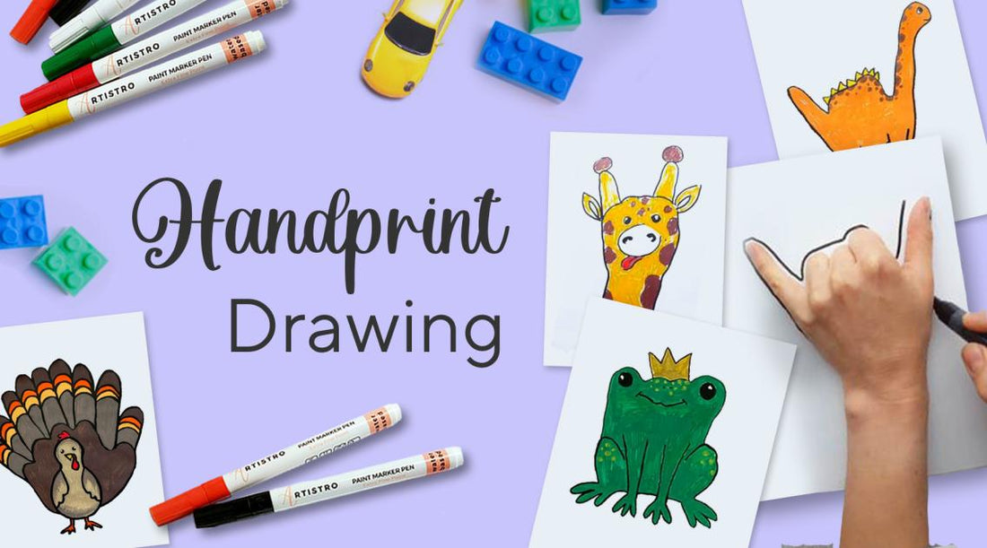 Hand Print Drawing Tutorial Simple thing to draw on your hand: 17 Hand drawing ideas & Hand art