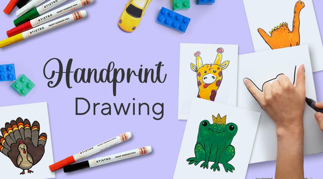 How to Draw Animals with Your Hands: Totally Cool Handprint Drawing Ideas for You and Your Kids | Artistro