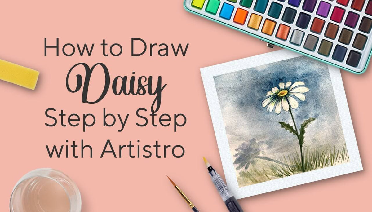 How to Draw a Daisy Easy Step by Step - Art by Ro