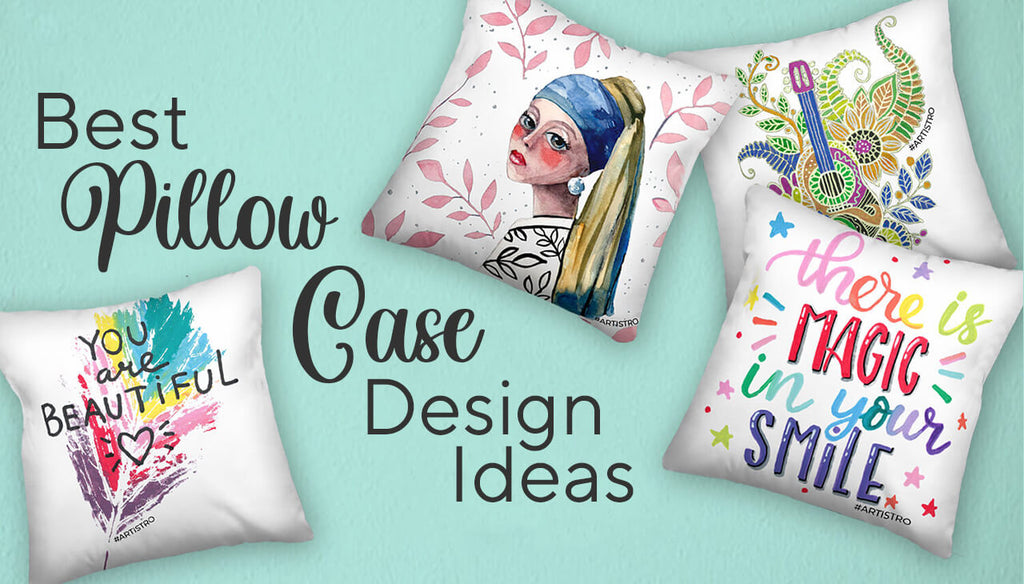 Creative pillow cover painting designs:7 Pillow case ideas& pillow cover  design drawing
