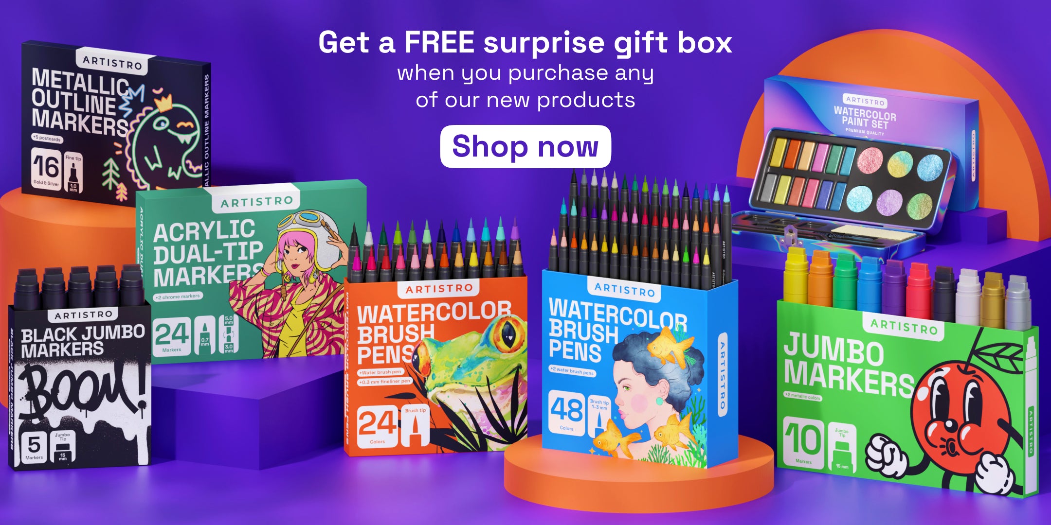 get a free surprise gift box when you purchase any of our new products 