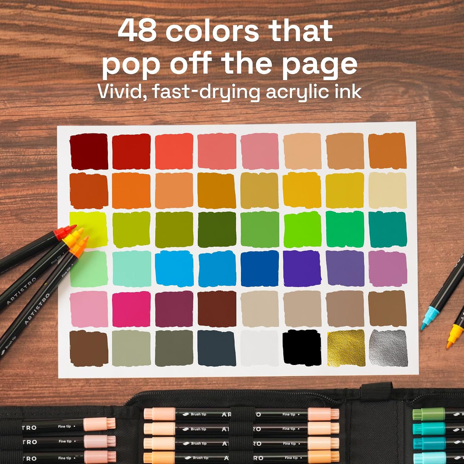 ARTISTRO 48 Acrylic Paint Markers, Set of Paint pens