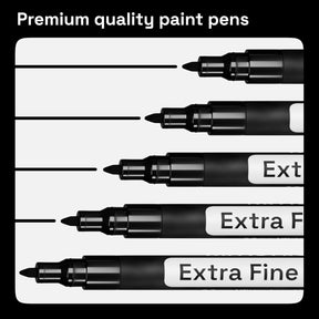 Black Paint Pens for Rock Painting, Stone, Ceramic, Glass, Wood, Tire, Fabric, Metal, Canvas. Set of 5 Water Based Black Markers for Acrylic Painting Extra Fine Point Tip