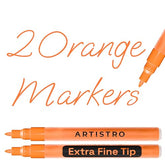 ARTISTRO 2 Orange Acrylic Paint Markers - 0.7mm Extra Fine-Tip Paint Pens - Perfect for Crafting, Art Projects, & More