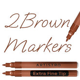ARTISTRO 2 Brown Acrylic Paint Markers - 0.7mm Extra Fine-Tip Paint Pens - Perfect for Crafting, Art Projects, & More