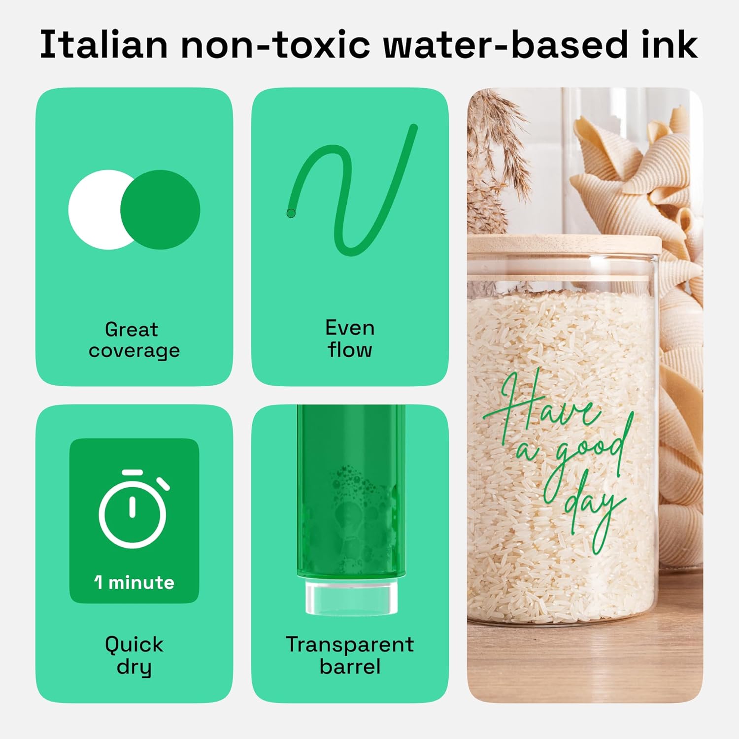 Thornton's Oil-Based Paint Markers | Fine Tip Green Paint Pens For Rock Painting & Crafts