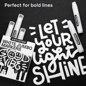 ARTISTRO White Paint Pens - Jumbo Tips - Set of 5