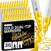 ARTISTRO Gold Dual-Tip Acrylic Paint Marker Pens - Set of 36