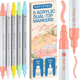 ARTISTRO 5 Pastel Dual-Tip Acrylic Paint Marker Pens