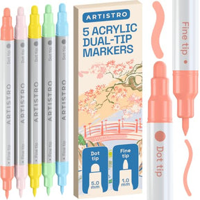 ARTISTRO 5 Pastel Dual-Tip Acrylic Paint Marker Pens
