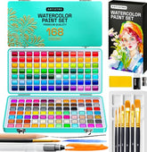 ARTISTRO Watercolor Paint Set with Palette & Brush Pens - 168 Colors