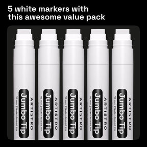 ARTISTRO White Paint Pens - Jumbo Tips - Set of 5
