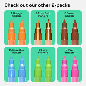 ARTISTRO 2 Gray Acrylic Paint Markers - 0.7mm Extra Fine-Tip Paint Pens - Perfect for Crafting, Art Projects, & More