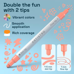 ARTISTRO 12 Pastel Dual-Tip Acrylic Paint Marker Pens