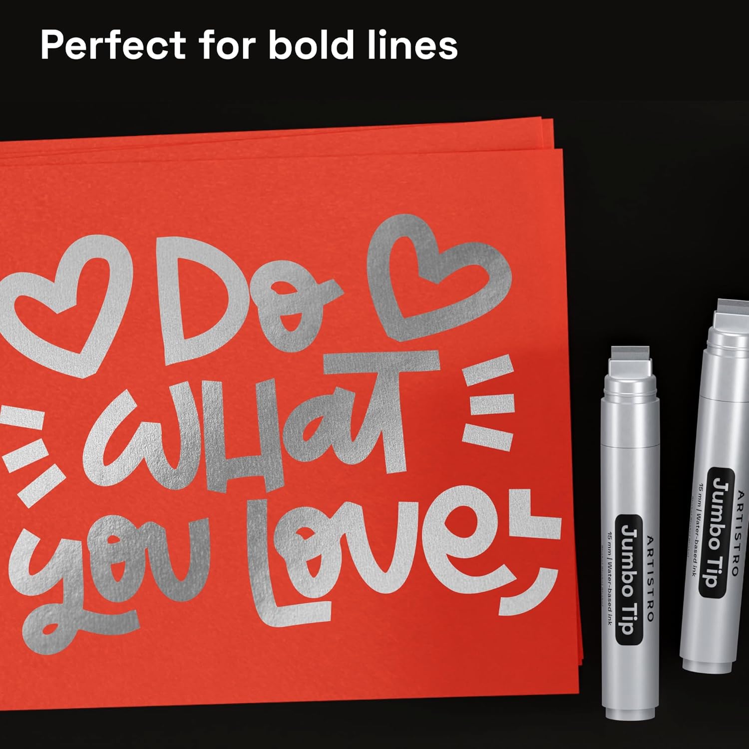 ARTISTRO 2 Silver Acrylic Paint Markers - 15mm Jumbo-Tip Paint Pens - Perfect for Crafting, Art Projects, & More