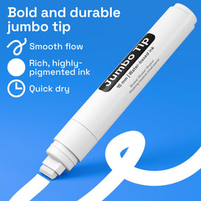 ARTISTRO 5 White Paint Pen for Rock, Glass, Ceramic, Wood, Tire, Fabric, Metal, Canvas, Marking, Painting - Set of 5 Acr