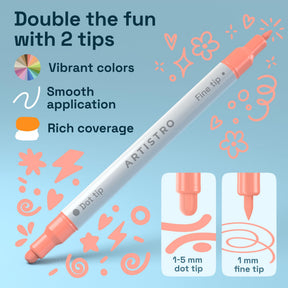 ARTISTRO 5 Pastel Dual-Tip Acrylic Paint Marker Pens