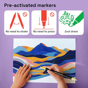 ARTISTRO Paint Markers - Acrylic Pens for Rock, Glass, Fabric, DIY - Art Supplies - 36 Dual Brush Tip Markers