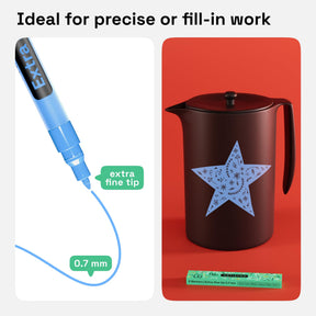 ARTISTRO 2 Light Blue Acrylic Paint Markers - 0.7mm Aqua Extra Fine-Tip Paint Pens - Perfect for Crafting, Art Projects,