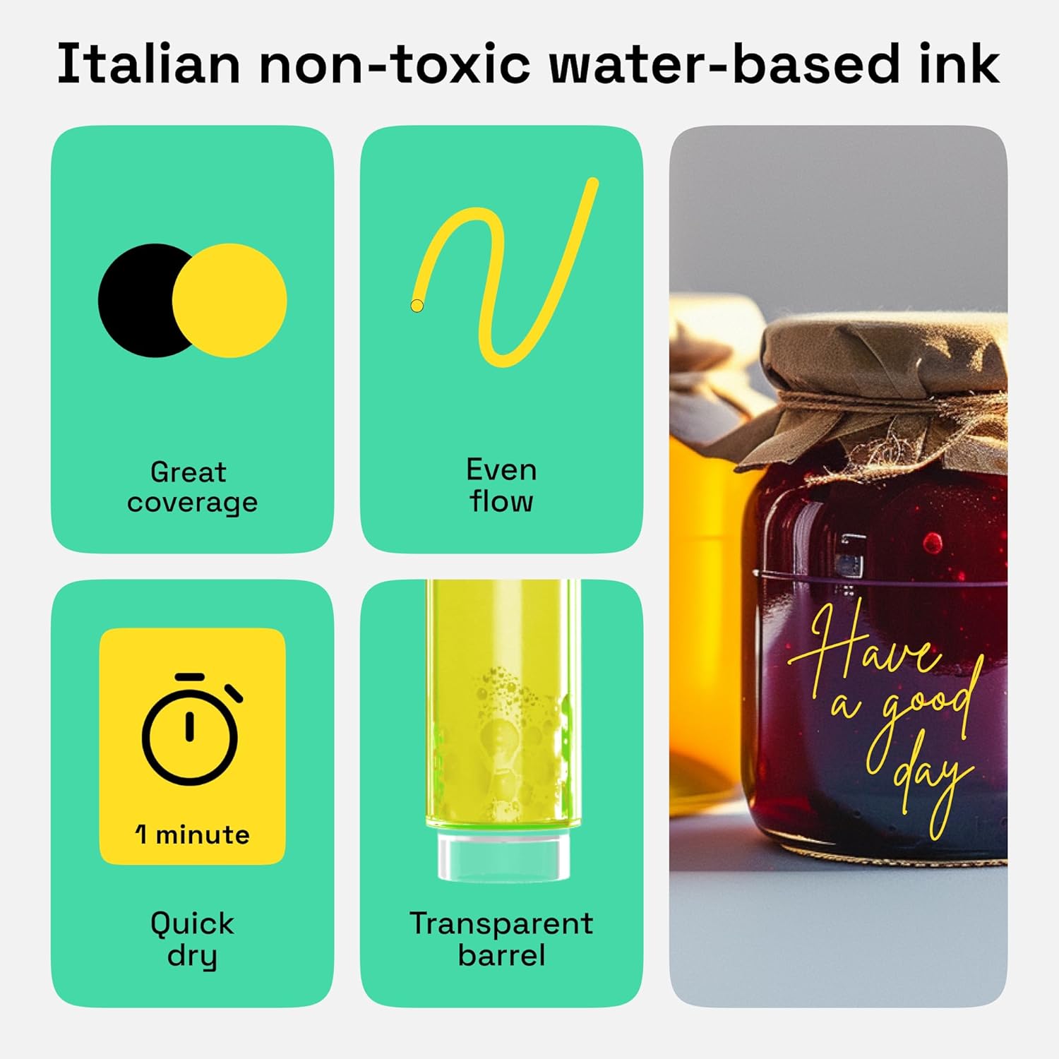 ARTISTRO 2 Yellow Acrylic Paint Markers - 0.7mm Extra Fine-Tip Paint Pens - Perfect for Crafting, Art Projects, & More