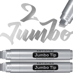 ARTISTRO 2 Silver Acrylic Paint Markers - 15mm Jumbo-Tip Paint Pens - Perfect for Crafting, Art Projects, & More