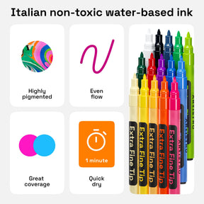 ARTISTRO 15 Acrylic Paint Markers - Paint Pens for Glass Marking, Rock Painting, Ceramic, Wood, Fabric, DIY, Craft, Canv