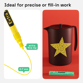 ARTISTRO 2 Yellow Acrylic Paint Markers - 0.7mm Extra Fine-Tip Paint Pens - Perfect for Crafting, Art Projects, & More