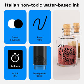 ARTISTRO 2 Black Acrylic Paint Markers - 3mm Medium-Tip Paint Pens - Perfect for Crafting, Art Projects, & More