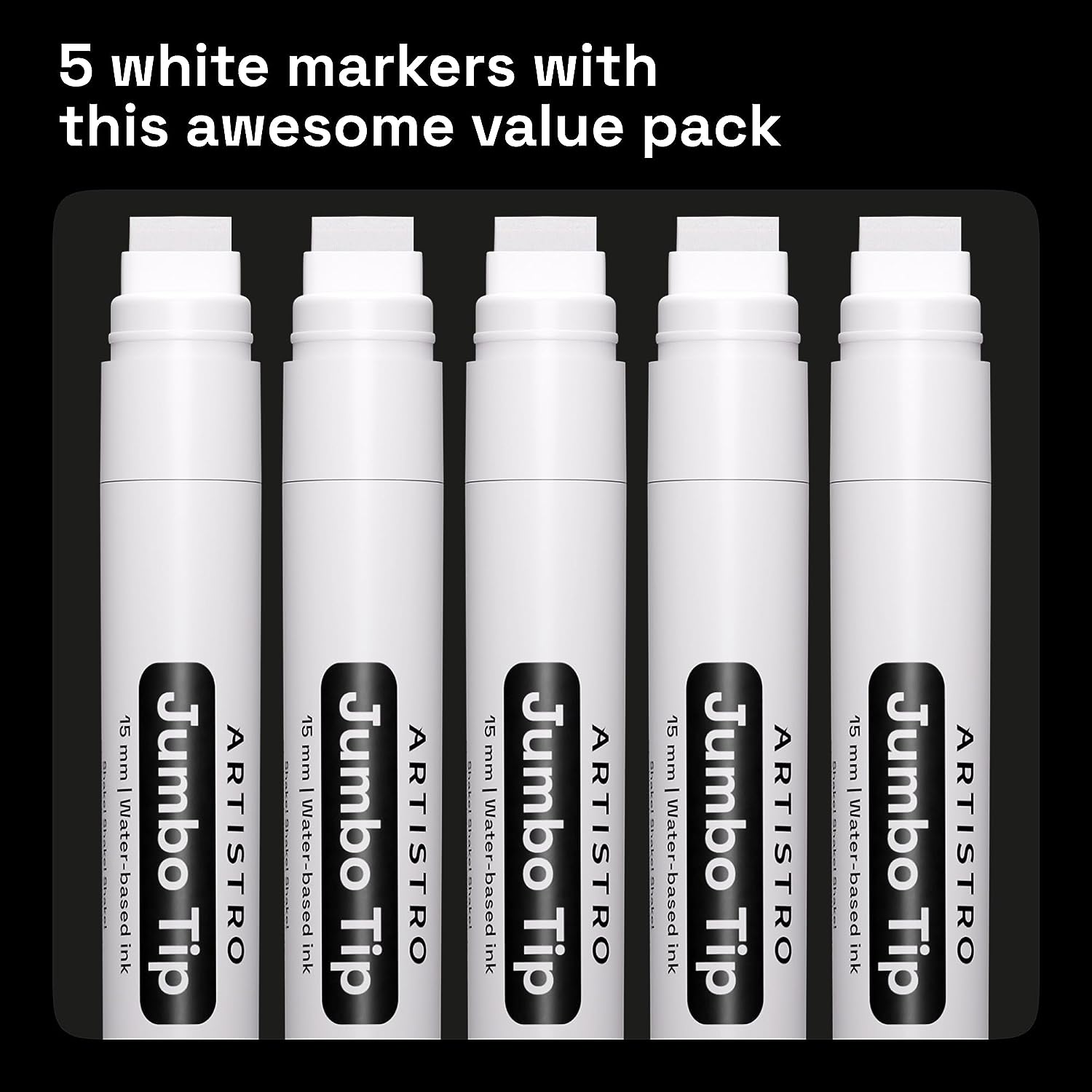 5 white markers with this awesoome value pack