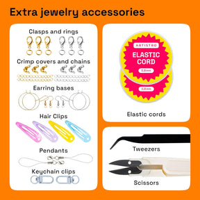 ARTISTRO 10000 pcs Bracelet Making Kit - Friendship Bracelet Kit for Jewelry Making with Clay Beads, Letter Beads, & More - Kandi Bracelet Kit, Bracelet Making Kit for Girls, Boys, Adults, BMK-BS-1